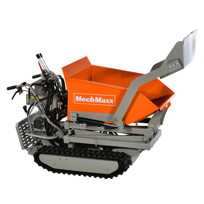 1100lbs Capacity 10HP 301cc Gas Engine Tracked Dumper Hydraulic Tipping and Lifting with Front Shovel