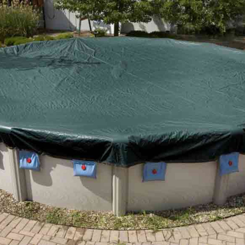 GLI 28-Foot Round Estate Solid Winter Above Ground Swimming Pool Cover | 45-0028RD-ESP-3-BX