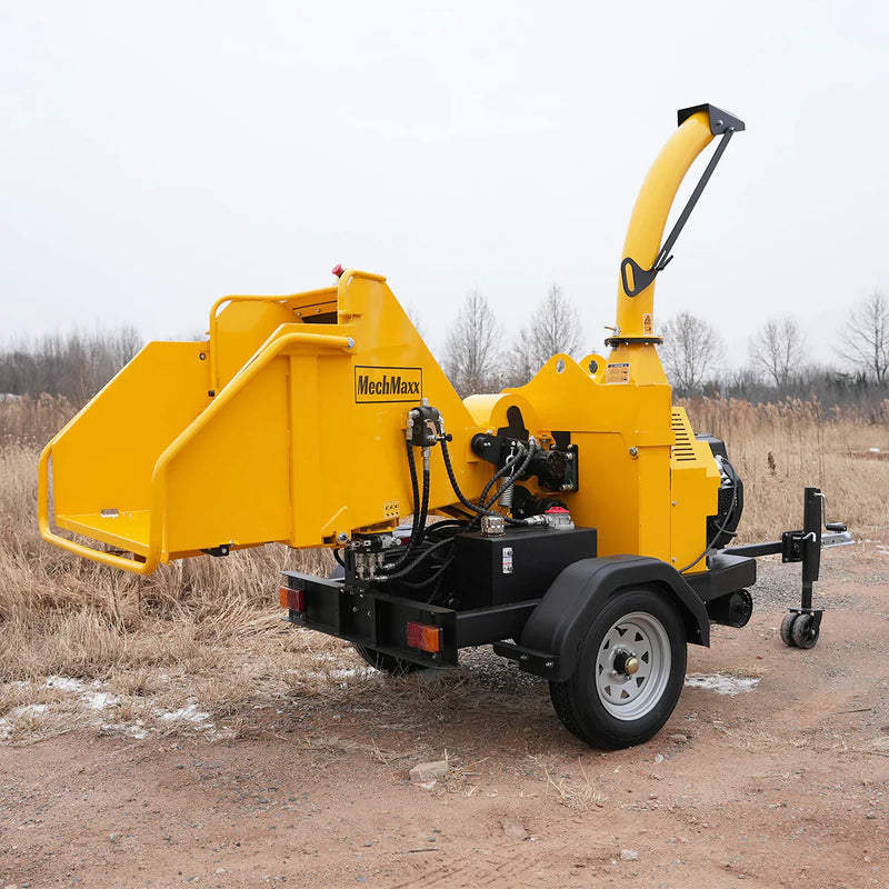 25hp 740cc Twin Cylinder Gas Engine with 6” Hydraulic Feeding Commercial-Grade Wood Chipper-Model DCH6